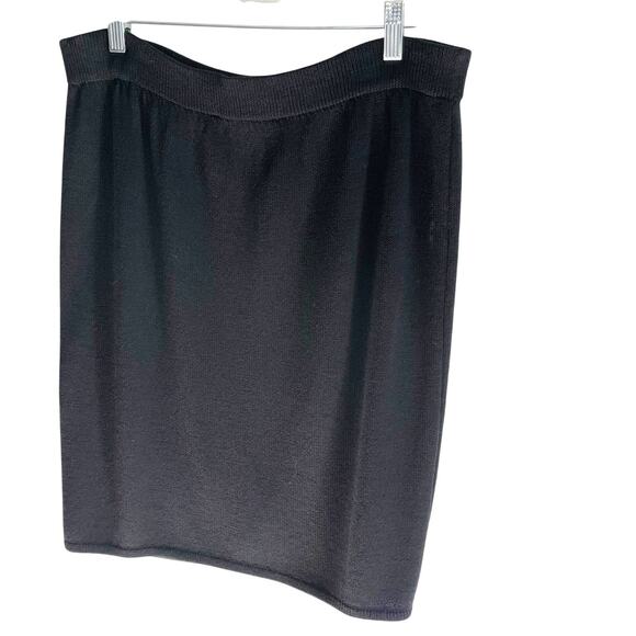 St. John Women’s Black Santana Knit A-Line Skirt - Picture 3 of 6